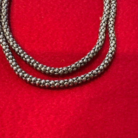 Elegant Sterling Silver Double Layer Necklace similar to Lagos - Picture 6 of 6